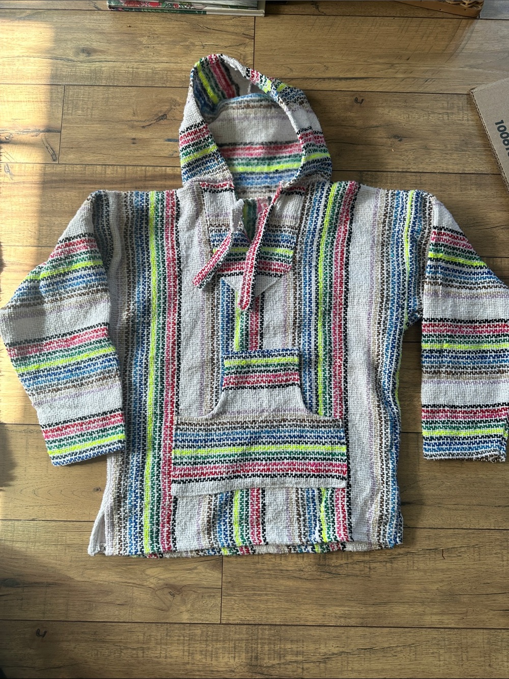 Striped Baja Hoodie Sweater in Multi-Color